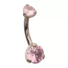ASTM F-136 Titanium CZ Pink Belly Ring - 14 Gauge at Spencer's