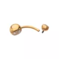 ASTM F-136 Titanium Goldtone CZ Belly Ring - 14 Gauge at Spencer's