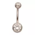 ASTM F-136 Titanium Round CZ Belly Ring - 14 Gauge at Spencer's