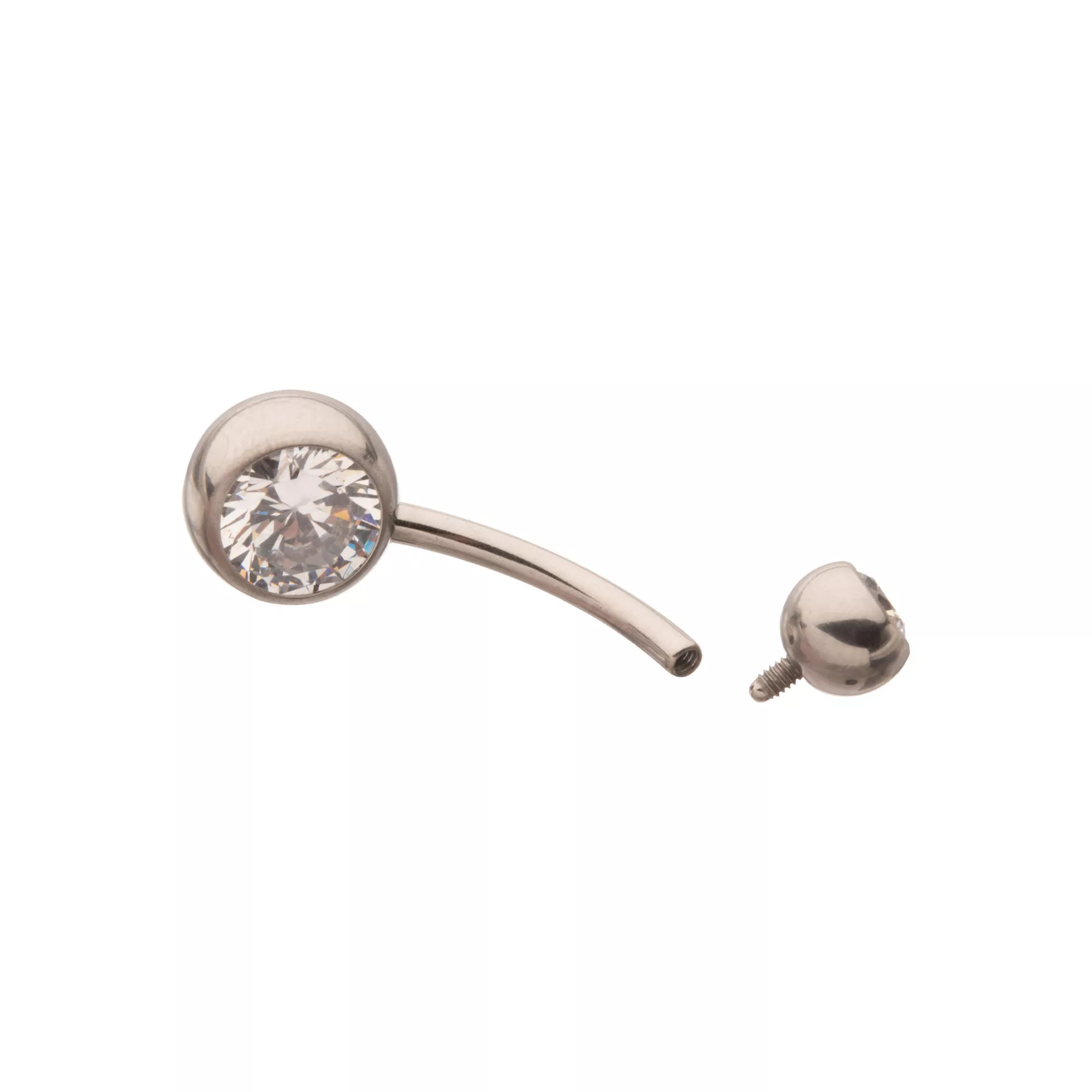 ASTM F-136 Titanium Round CZ Belly Ring - 14 Gauge at Spencer's