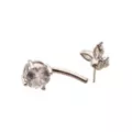 ASTM F-136 Titanium Silvertone CZ Butterfly Belly Ring - 14 Gauge at Spencer's