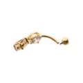 ASTM F-136 Goldtone CZ Teardrop Dangle Belly Ring - 14 Gauge at Spencer's