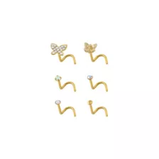 Multi-Pack Goldtone Titanium Butterfly Nose Screws 6 Pack - 20 Gauge at Spencer's