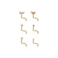 Multi-Pack Goldtone Titanium Butterfly Nose Screws 6 Pack - 20 Gauge at Spencer's