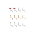 Multi-Pack CZ Lips Titanium Screw Nose Rings 12 Pack - 20 Gauge at Spencer's