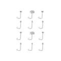 Multi-Pack CZ Titanium Spider Nose Screws 12 Pack - 20 Gauge at Spencer's