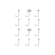 Multi-Pack CZ Titanium Spider Nose Screws 12 Pack - 20 Gauge at Spencer's