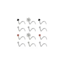 Multi-Pack CZ Titanium Spider Nose Screws 12 Pack - 20 Gauge at Spencer's