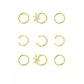 Multi-Pack CZ Flower Titanium Goldtone Hoop Nose Rings 9 Pack - 20 Gauge at Spencer's