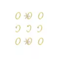 Multi-Pack CZ Flower Titanium Goldtone Hoop Nose Rings 9 Pack - 20 Gauge at Spencer's