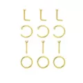 Multi-Pack CZ Goldtone Titanium Bone Horseshoe and L-Bend Nose Rings 12 Pack - 20 Gauge at Spencer's