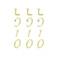 Multi-Pack CZ Goldtone Titanium Bone Horseshoe and L-Bend Nose Rings 12 Pack - 20 Gauge at Spencer's