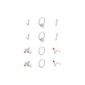 Multi-Pack CZ Titanium Screw Horseshoe Bone and L-Bend Nose Rings 12 Pack - 20 Gauge at Spencer's