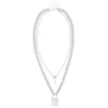 Silver 2-Row Lock and Key Necklace Set at Spencer's