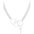 Silver O-Ring Chain Cross Necklace at Spencer's