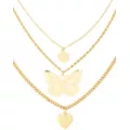 Gold 3-Row Butterfly Heart Necklace at Spencer's