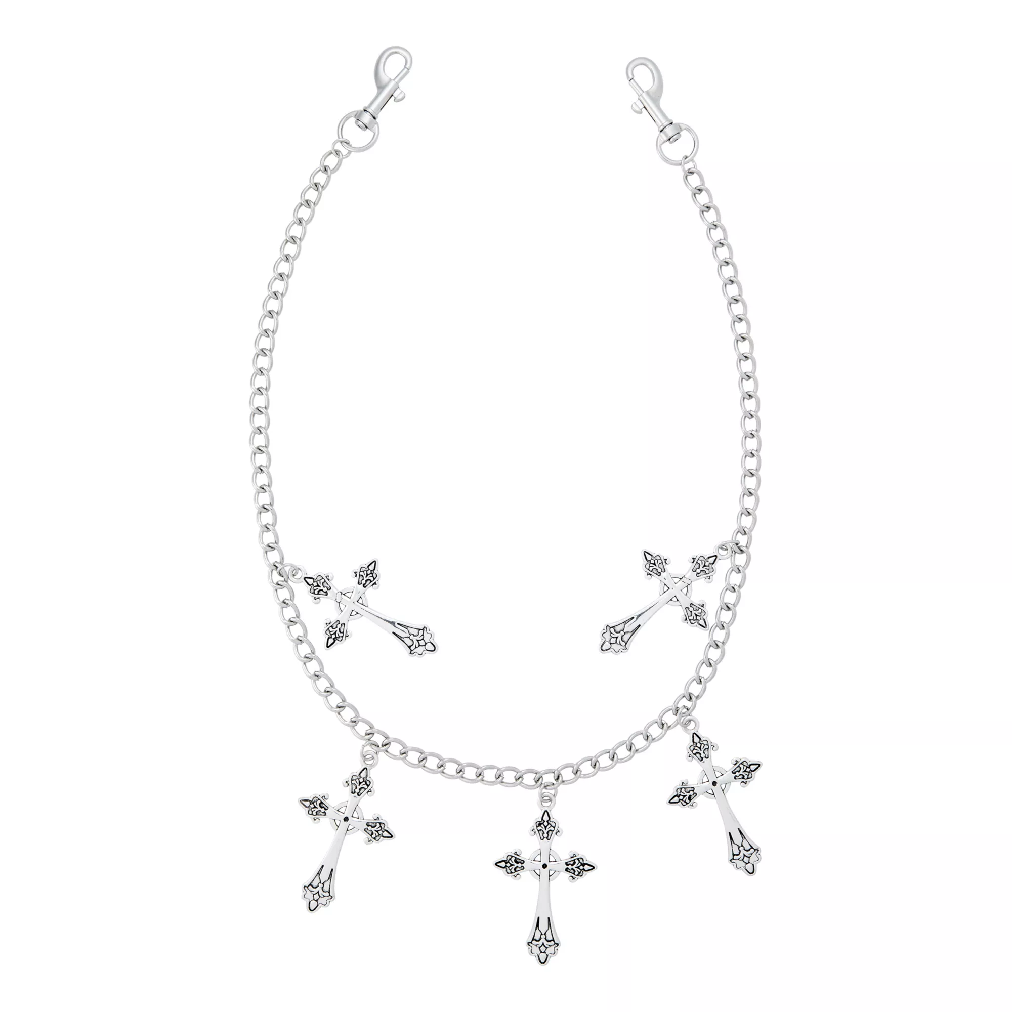 Silvertone Cross Wallet Chain at Spencer's