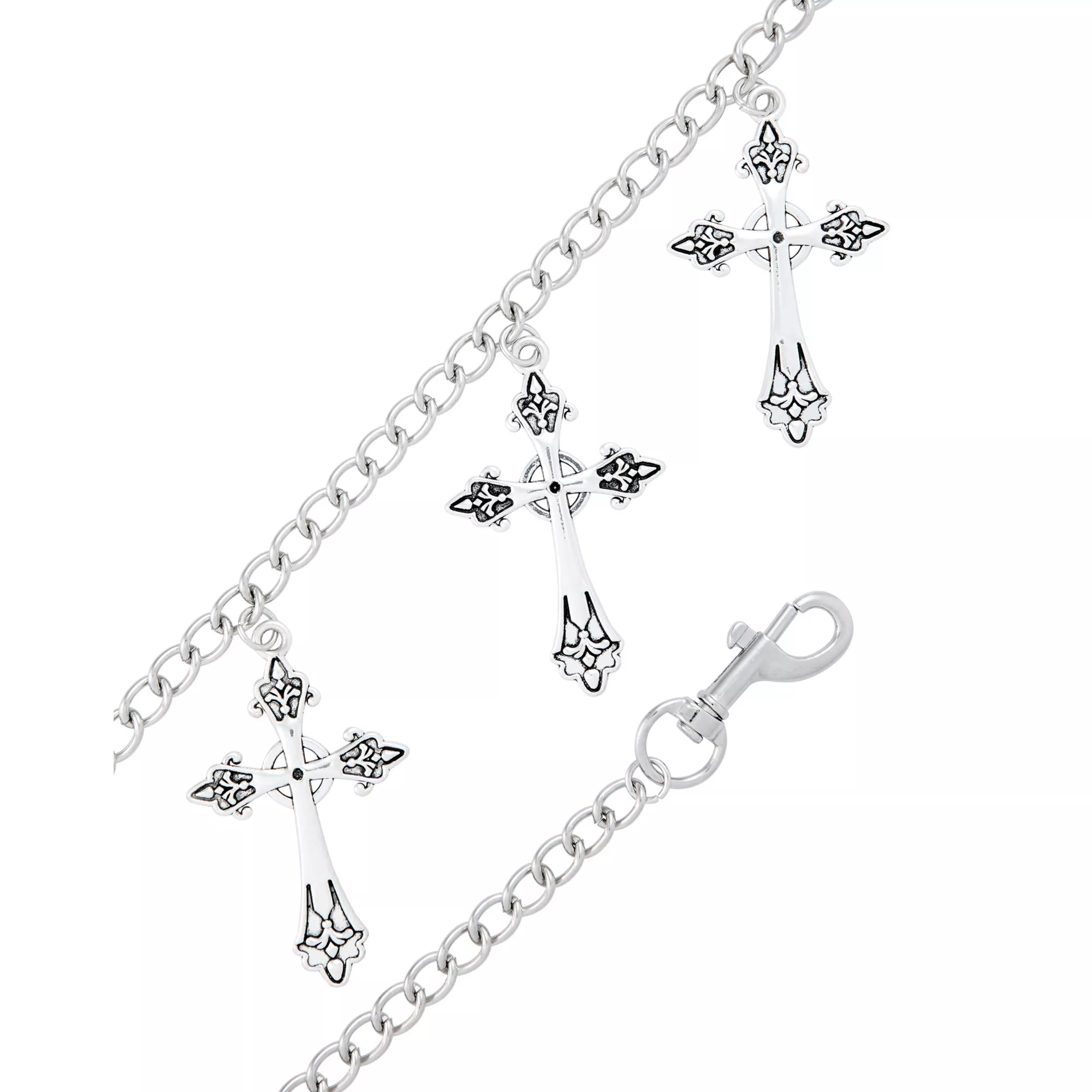 Silvertone Cross Wallet Chain at Spencer's