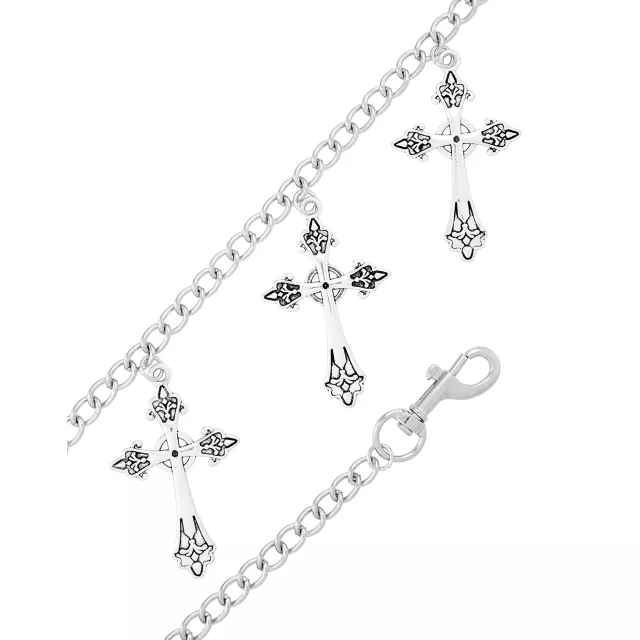 Silvertone Cross Wallet Chain at Spencer's