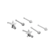 Multi-Pack Silver Titanium Star Nose Pins 6 Pack - 20 Gauge at Spencer's