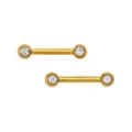 Goldtone Titanium CZ Nipple Barbells - 12 Gauge at Spencer's