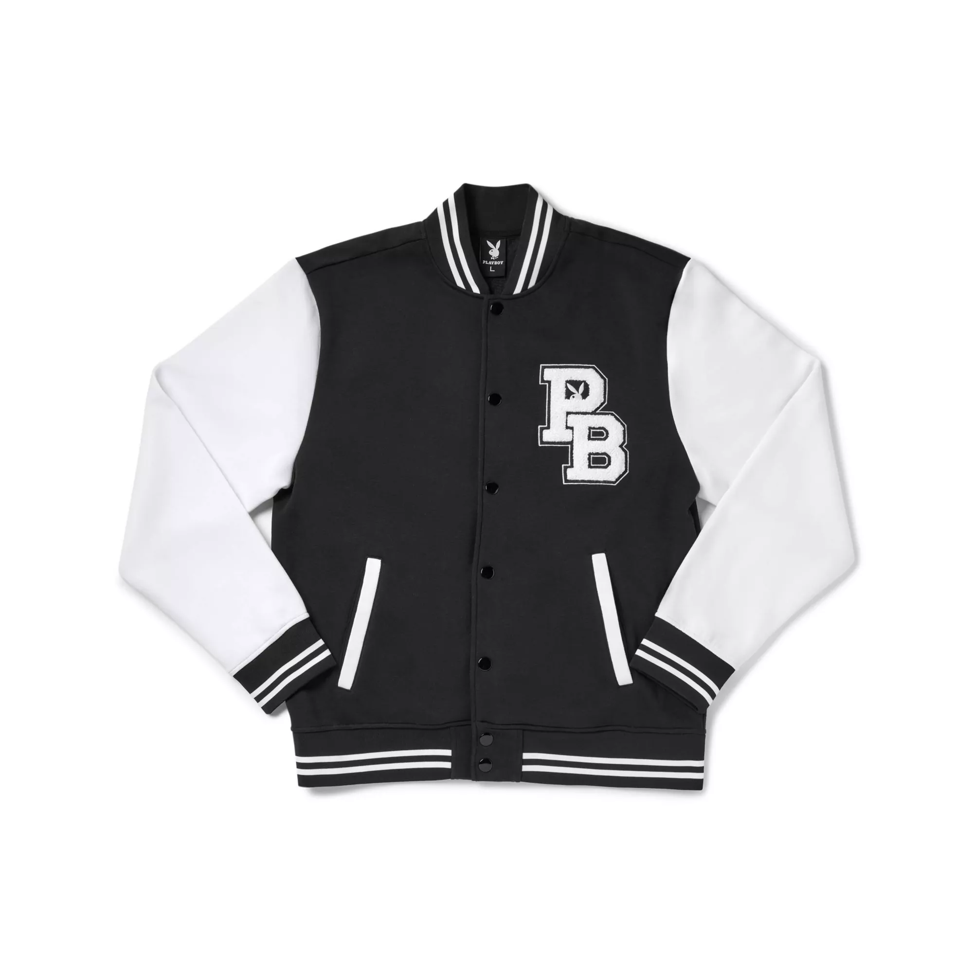 Black and White Playboy Varsity Jacket at Spencer's