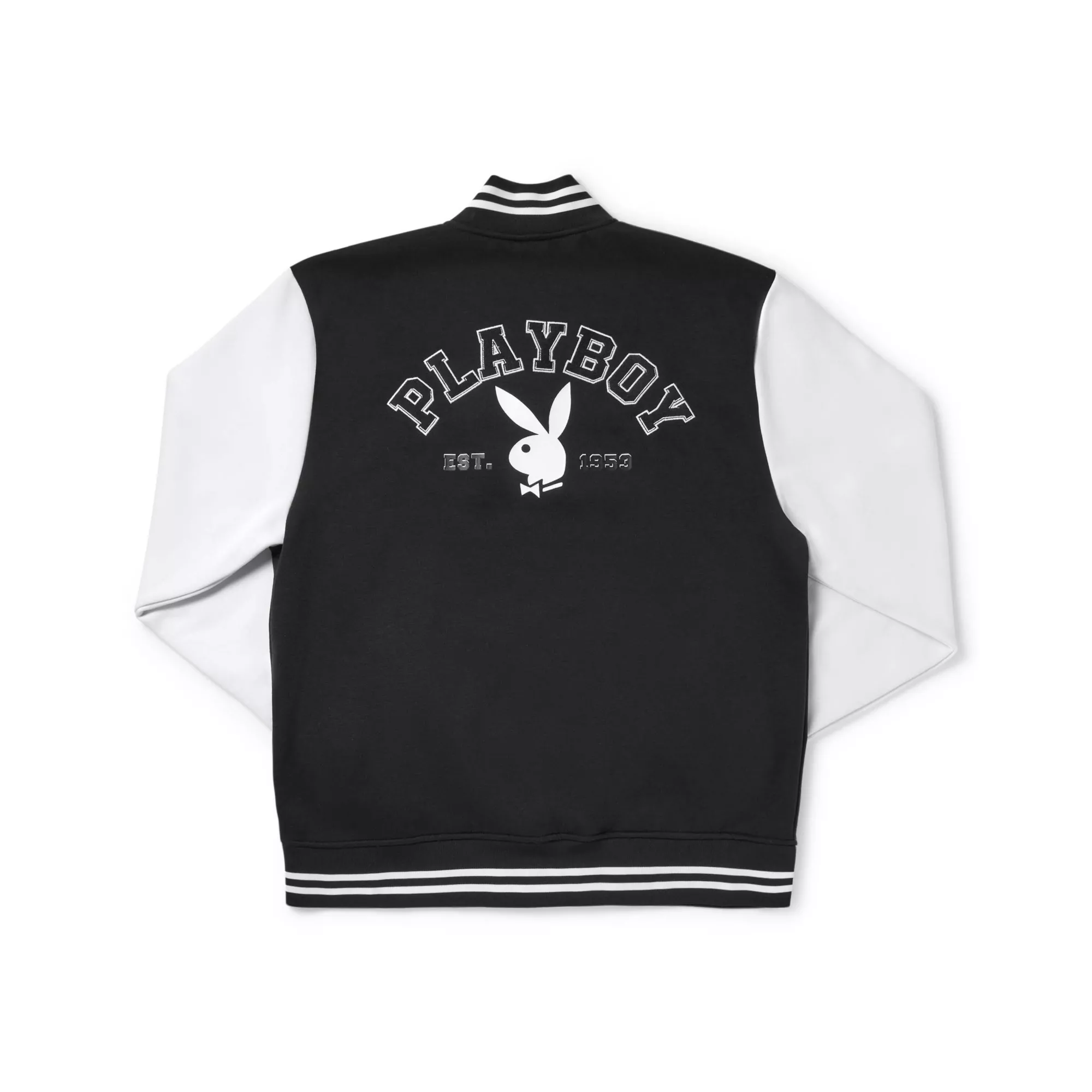 Black and White Playboy Varsity Jacket at Spencer's