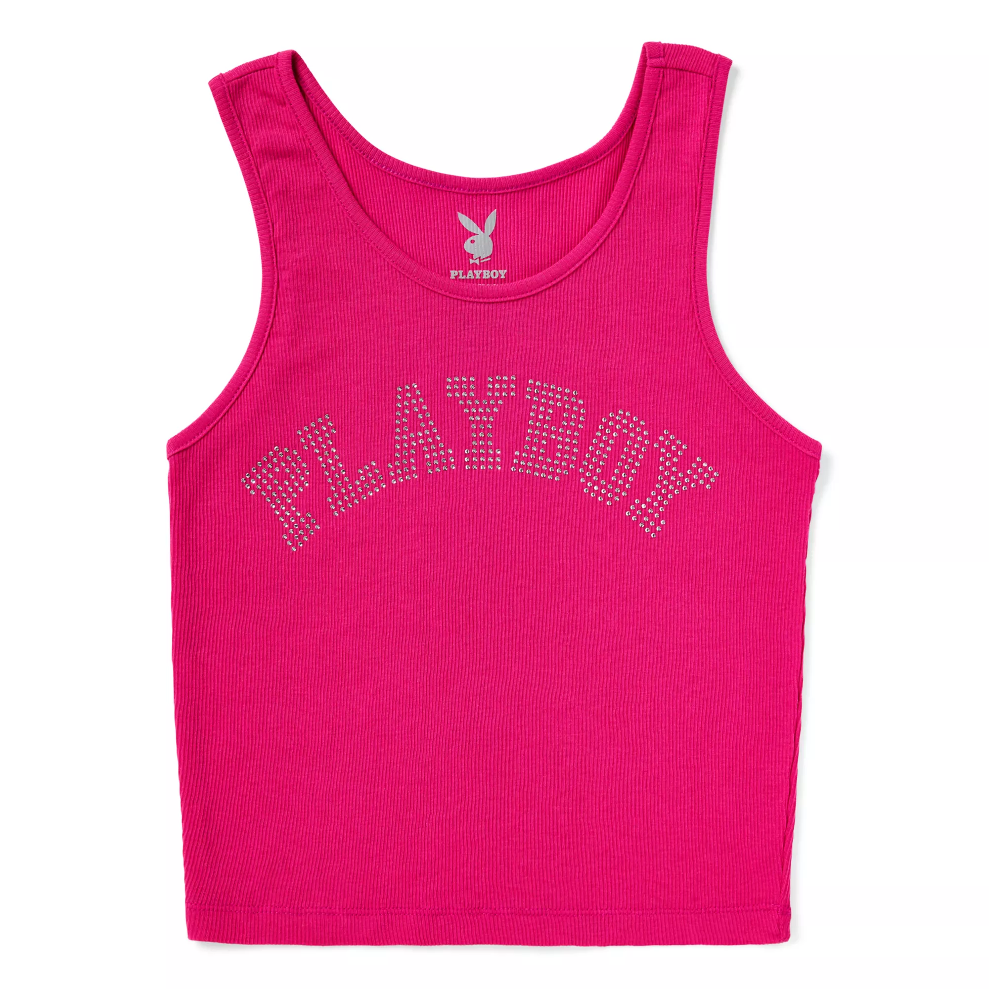 Pink Playboy Rhinestone Tank Top at Spencer's