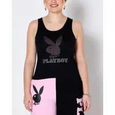 Black Playboy Rhinestone Logo Tank Top at Spencer's