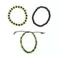 Multi-Pack Neon Green Beaded Tie Bracelets - 3 Pack at Spencer's