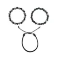 Multi-Pack Black and Hematite Beaded Bracelets - 3 Pack at Spencer's