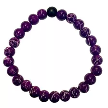 Purple Marble and Black Long Distance Beaded Bracelets - 2 Pack at Spencer's