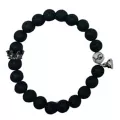 Multi-Pack Black and White Marbled Long Distance Beaded Bracelets - 2 Pack at Spencer's