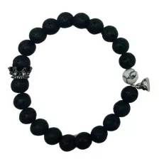 Multi-Pack Black and White Marbled Long Distance Beaded Bracelets - 2 Pack at Spencer's
