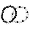 Black and White Long Distance Bracelets - 2 Pack at Spencer's