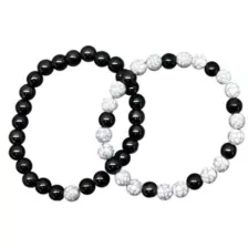 Black and White Long Distance Bracelets - 2 Pack at Spencer's