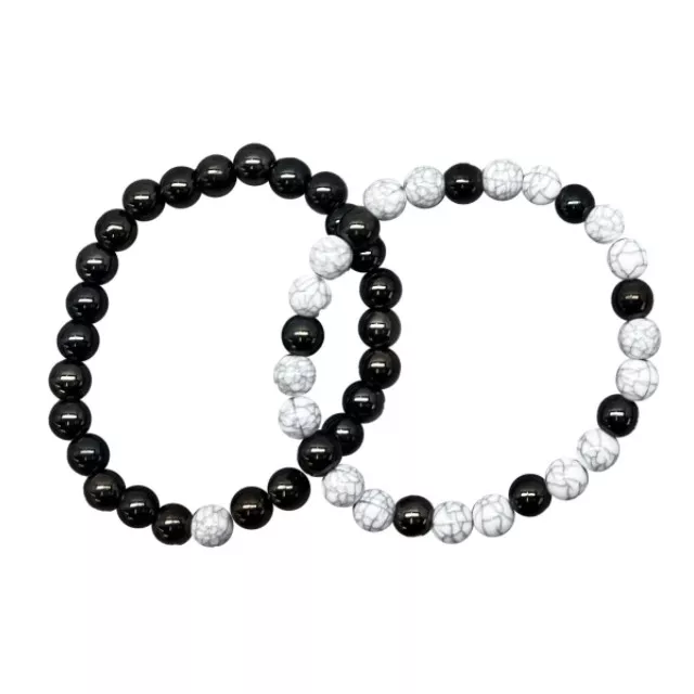 Black and White Long Distance Bracelets - 2 Pack at Spencer's