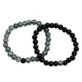 Icy Blue and Black Long Distance Beaded Bracelets – 2 Pack at Spencer's