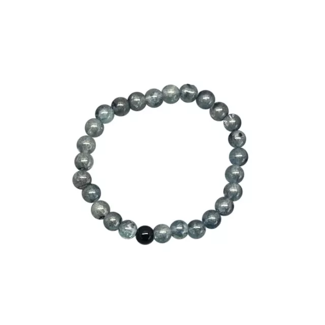 Icy Blue and Black Long Distance Beaded Bracelets – 2 Pack at Spencer's