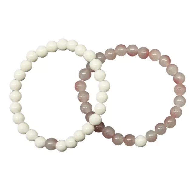 Pink and White Long Distance Beaded Bracelets – 2 Pack at Spencer's