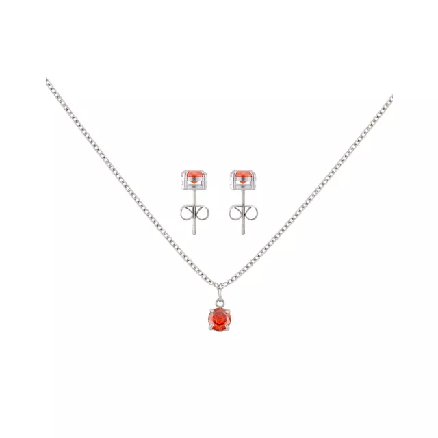 CZ January Birthstone Necklace and Stud Earring Set at Spencer's