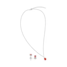 CZ January Birthstone Necklace and Stud Earring Set at Spencer's