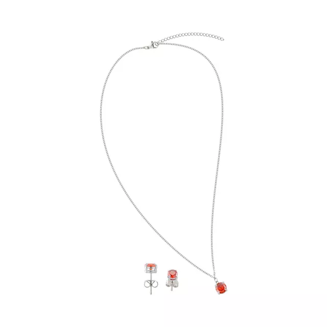 CZ January Birthstone Necklace and Stud Earring Set at Spencer's