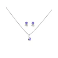 February Birthstone Necklace and Stud Earring Set at Spencer's