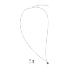 February Birthstone Necklace and Stud Earring Set at Spencer's