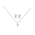 CZ March Birthstone Necklace and Stud Earring Set at Spencer's