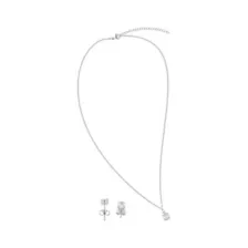 CZ April Birthstone Necklace and Stud Earring Set at Spencer's