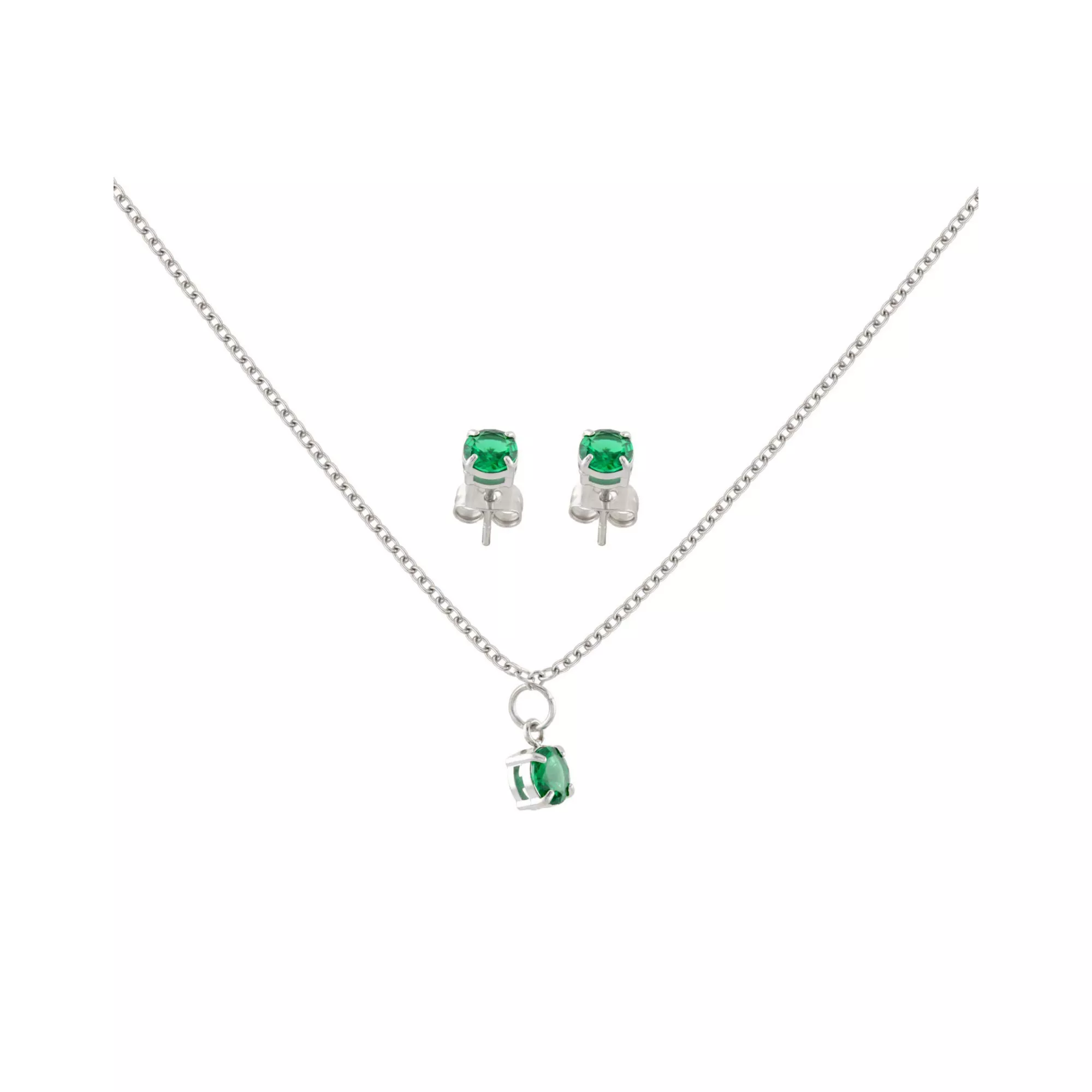 May Birthstone Necklace and Earring Set at Spencer's