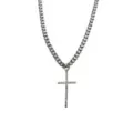 CZ Silvertone Cross Pendant Chain Necklace at Spencer's