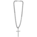 CZ Silvertone Cross Pendant Chain Necklace at Spencer's